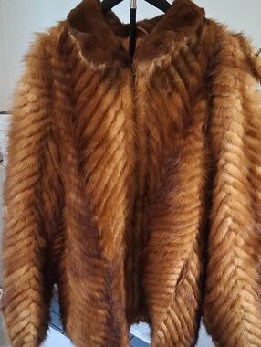 Moda Rich Brown Faux Fur Pea Coat